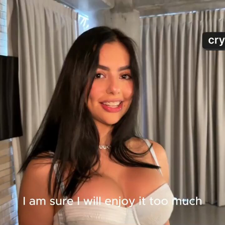 Tattooed Sexy Girl in White Stockings and Lingerie Masturbating on Bed — Big Boobs, Perky Butt, Fully Nude Seduction