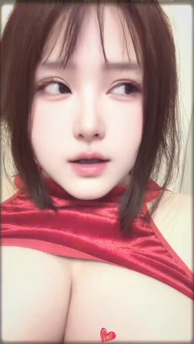 Red Stockings, Busty Young-Looking Woman Teases with Tongue — Busty Jiggles, Super Seductive!