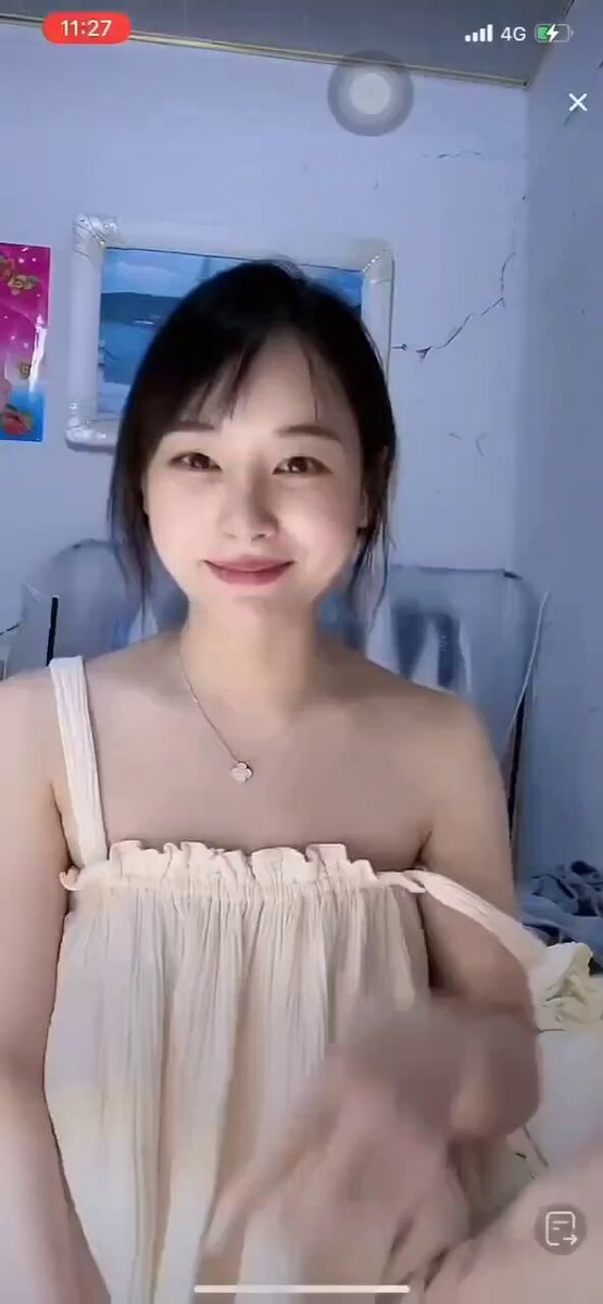 Innocent beauty live-streams self-touching big boobs — pink areolas tempting as her bust bounces