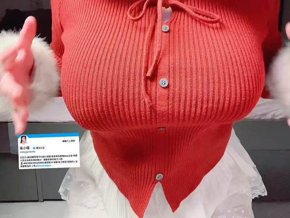 Busty Beauty in Red Unbuttons, Clamps a Fake Dildo and Titfucks to Orgasm! 123av.fun Exclusive Live