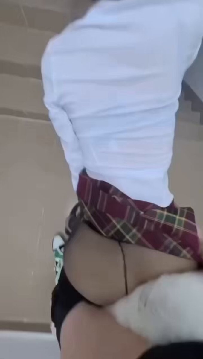 JK Schoolgirl Wardrobe Malfunction on the Stairs! Thong Fully Exposed Under an Ultra-Short Plaid Skirt
