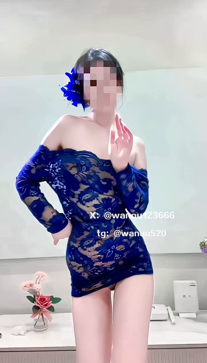 Bathroom Blue Lace Beauty Wildly Sways Her Hips! Nipple-Showing Breasts and Perky Butt — Ultra-Tempting Dance