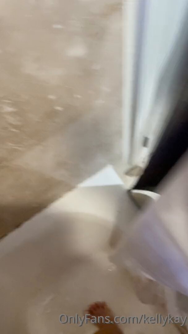 Blonde Big-Breasted Beauty Self-Inserts Dildo in Bathroom, Squirting Orgasm