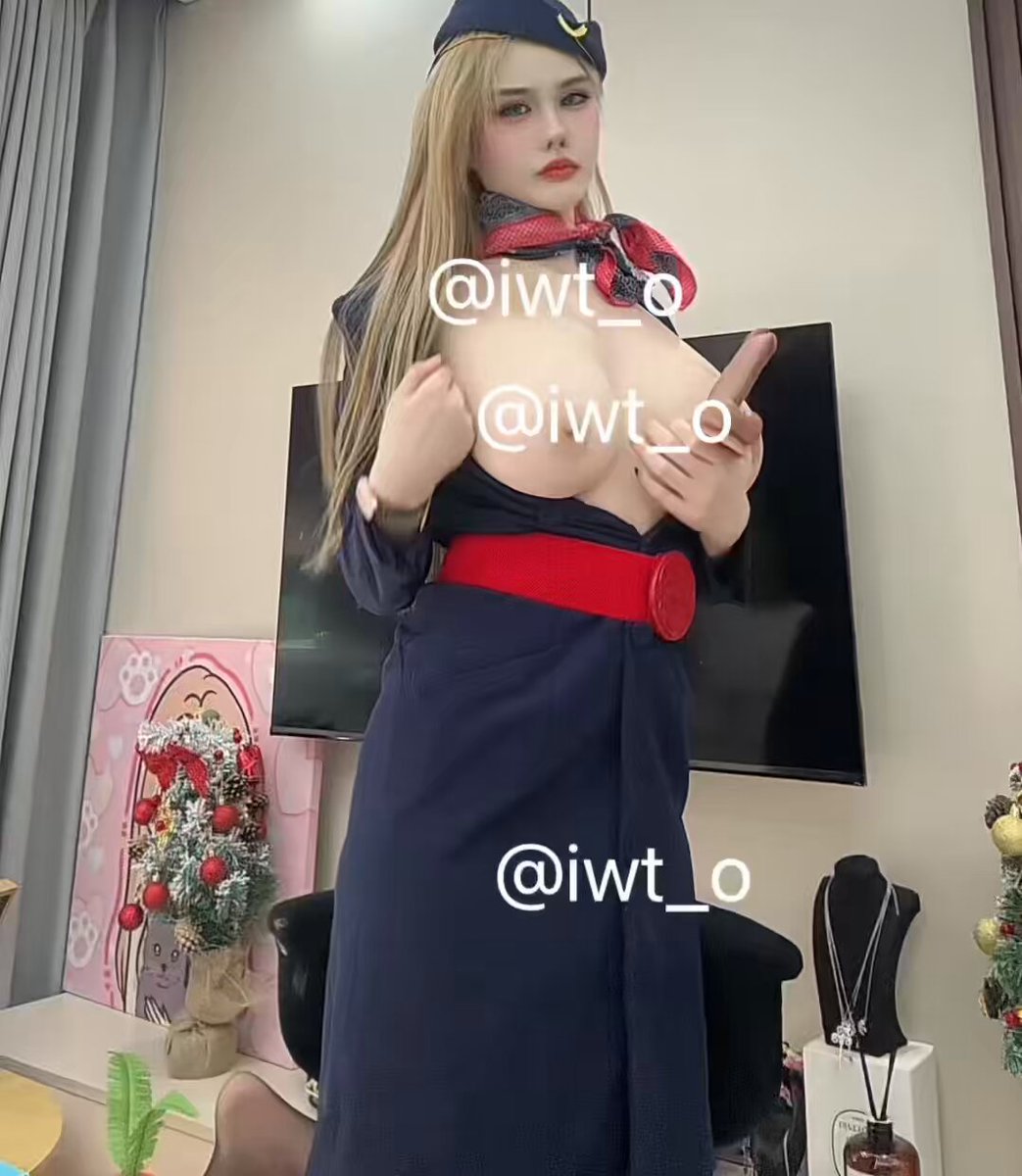 Blonde Flight Attendant with Huge Breasts and Perky Butt Tease — Exposed Breasts, Hot Live Stream