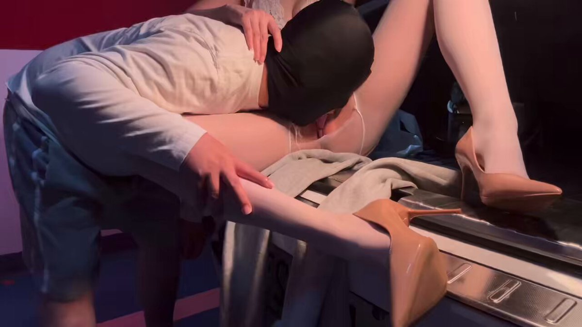 Masked Man Frenzily Licks Stockinged Legs! High Heels, Perky Butt, Kitchen Blowjob Climax