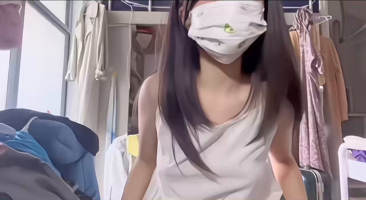 Masked Girl Closet Perky-Butt Striptease — Revealing a Beautiful Butt and Shaking Big Breasts!