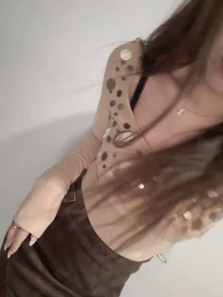 Sexy long-haired beauty in a see-through outfit tempts you, twisting her waist and swaying her perky butt — waiting for you to fuck!