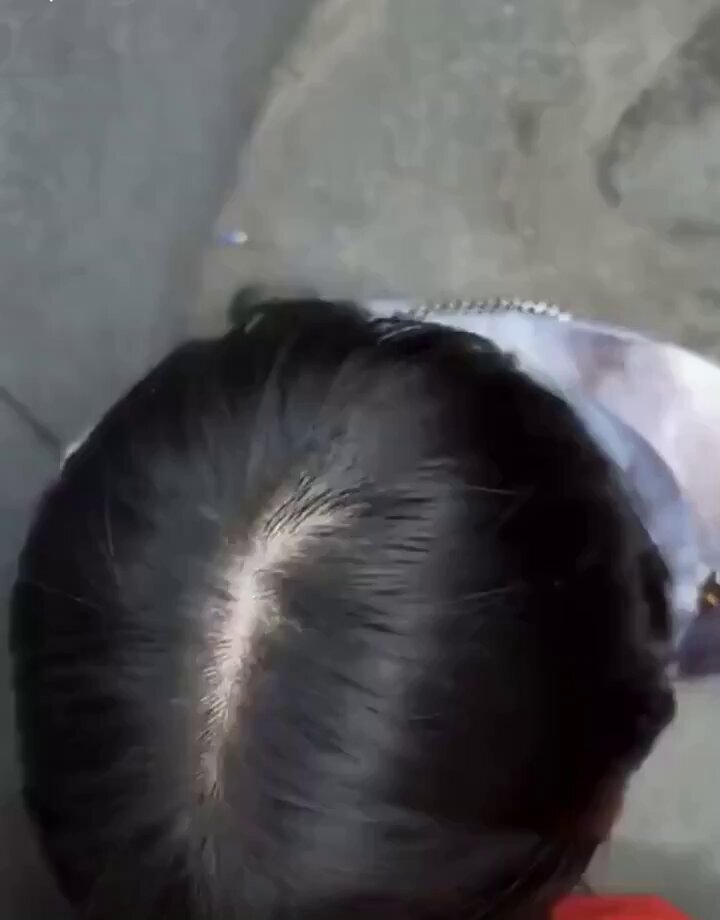 Street POV: Black-haired Beauty Squats — Perky Butt and Visible Butt-Cleavage, Super Tempting