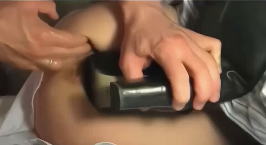 Curvy-Butt Beauty Vaginal Dilation Massage! Vibrator Deeply Inserted into Pink Pussy, Squirt Orgasm