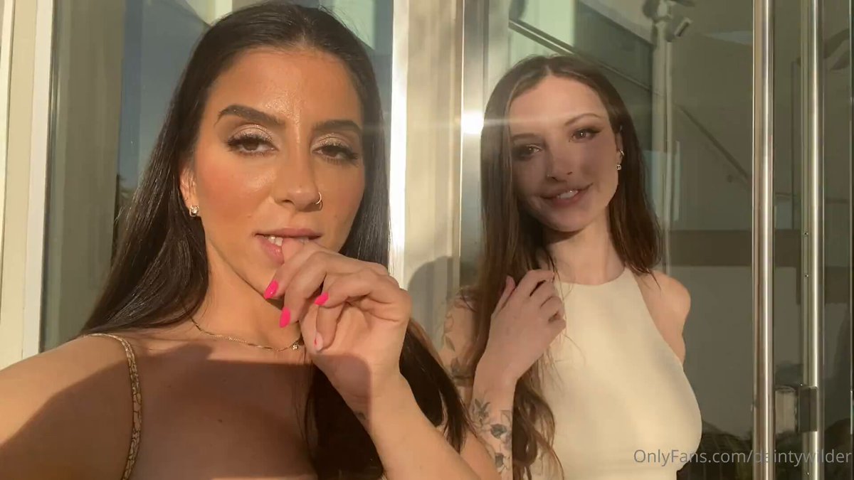 Tattooed hottie and Latina beauty play together in bed to climax