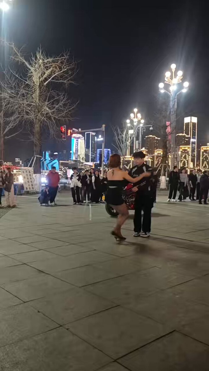 Night Market Square Hottie in Black Stockings Shows Off Her Butt in a Hot Dance! Wild Motorcycle Riding Climax