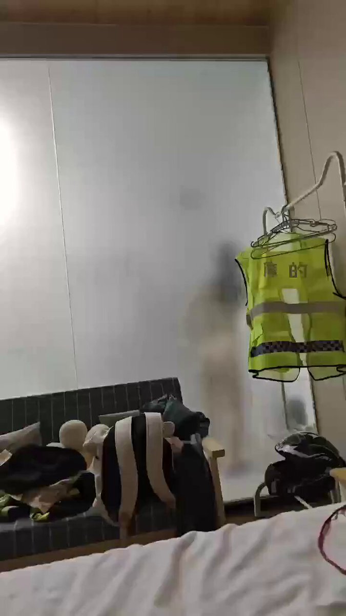 Sexy Woman Undresses by Frosted Glass — Teasing, Nude Silhouette Barely Visible, Super Arousing!