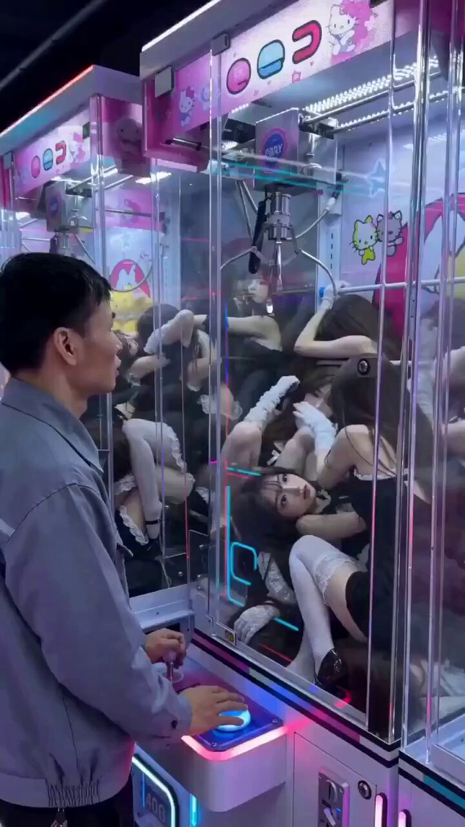 Claw machine stuffed with black-stocking beauties! Tempting thighs and perky butts waiting for you to grab