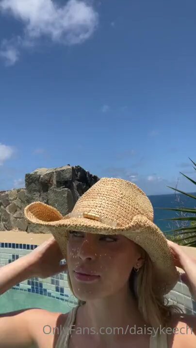 Blonde Hottie in Cowboy Hat Gets Soaked! Poolside Busty Beauty Gyrates Her Perky Butt