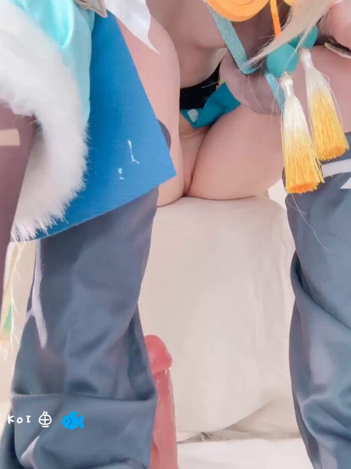 Genshin Impact Collei Cosplay — Lewd Ka Foot-Stomps a Giant Dildo