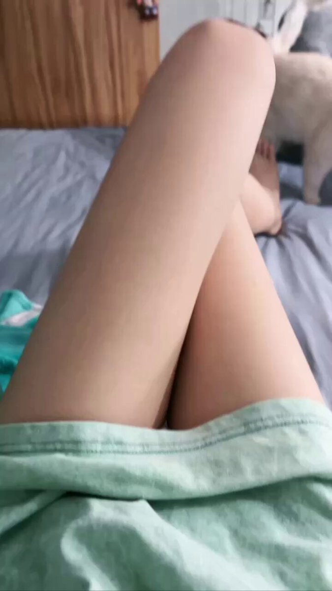Lying on the Bed with Legs Raised, Self-Stroking Her Tender Pink Pussy — Utterly Tempting! Fingers Probe for Nonstop Orgasms