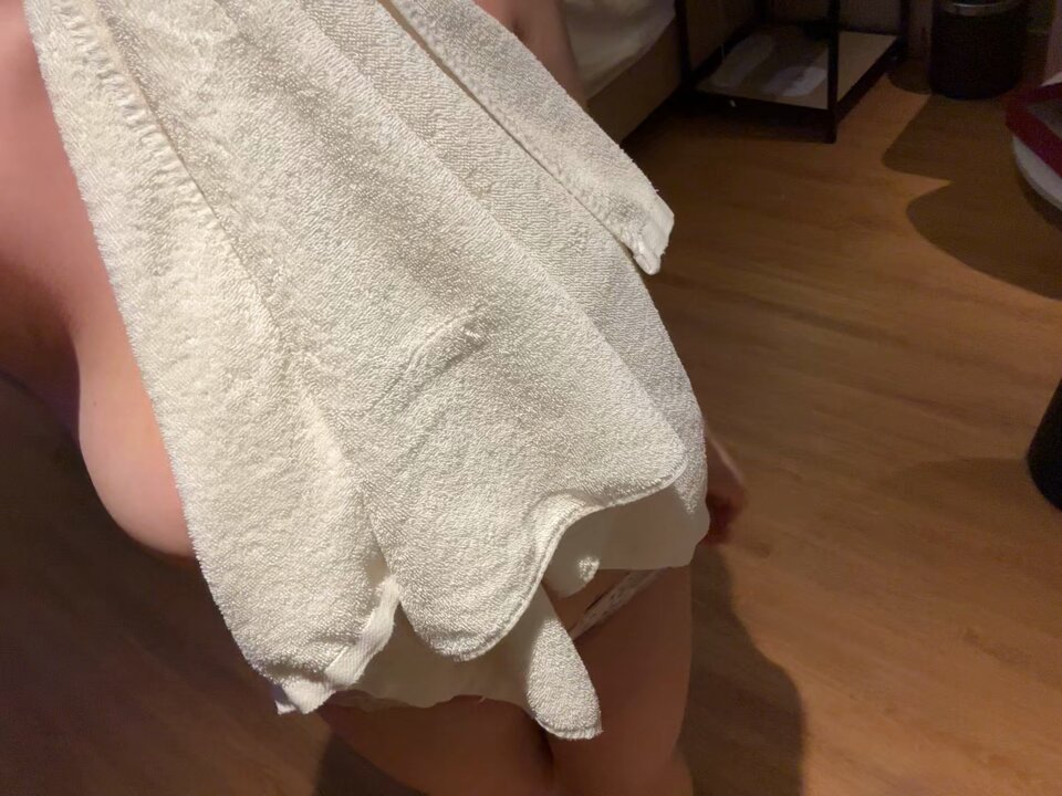 Bath Towel Slips Off — Busty Girl's Full Nude Tease! Rosy Nipples Erect and Irresistible
