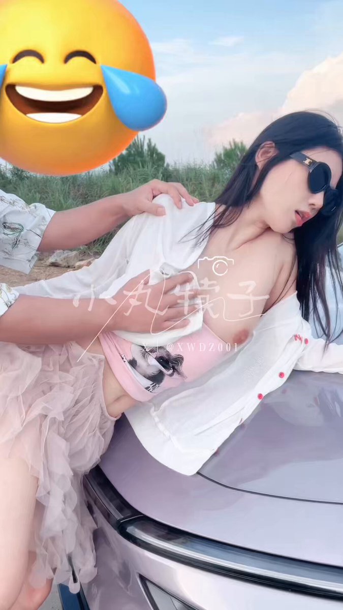 Busty Babe on Car Roof Groped and Vigorously Fondled! Long-Haired Sunglasses Slut Exposes Breasts and Moans