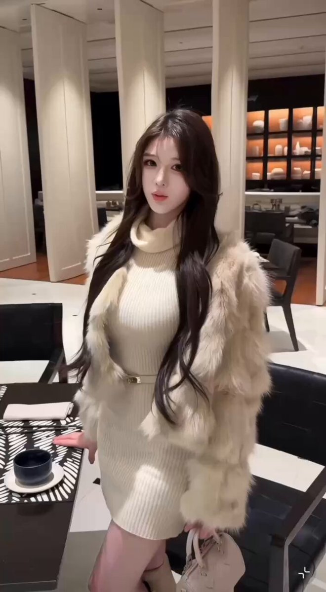 Hotel Stunner: Long-Haired Beauty in Tight Sweater — Perky Butt & Long Legs on Fire