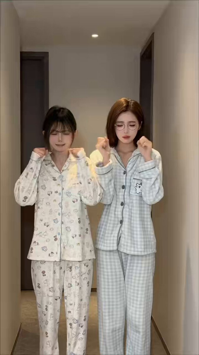 Pajama Hotties Corridor Tease! Black Stockings & Mini Skirts Double Hot Dance