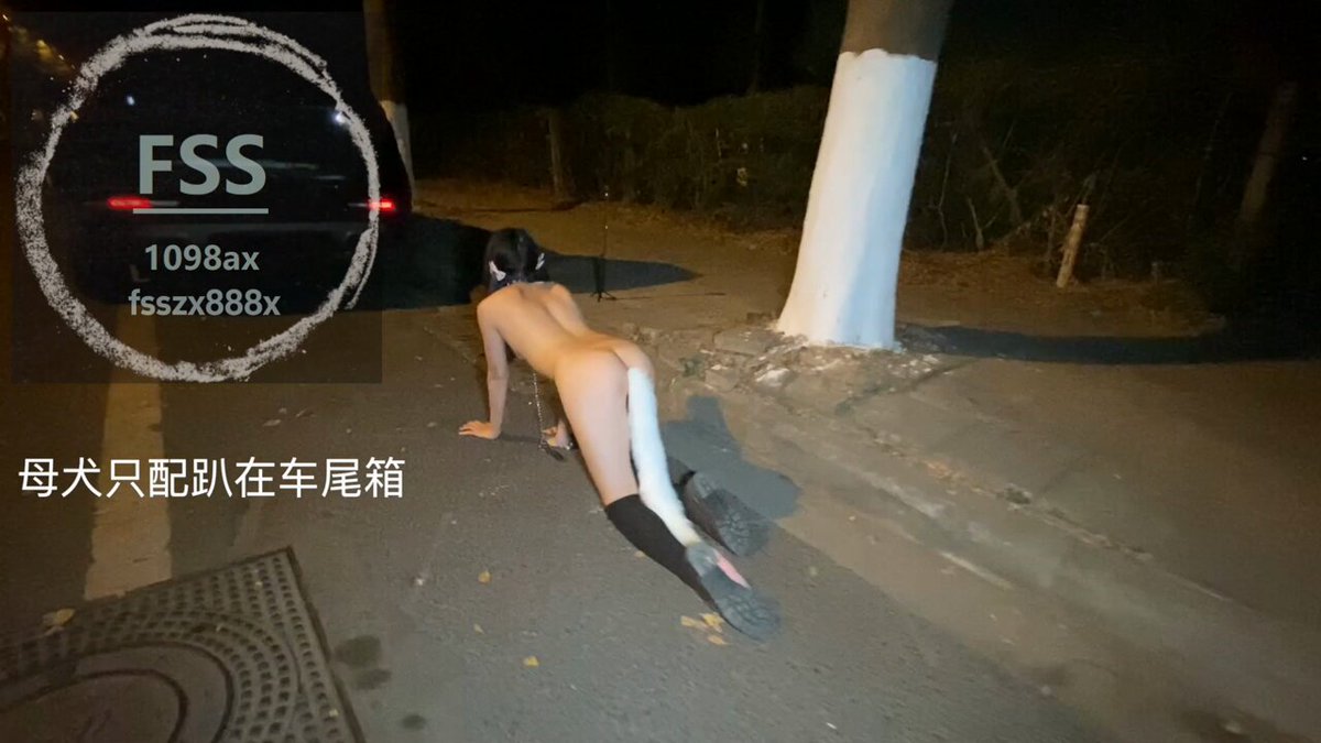 #露出 #任务 #勾引 #母狗 夜间遛狗，真的好羞耻被路人看遍了，主人打开后尾箱让珊珊为大家表演母狗摇尾巴🐶又被轮操了

 