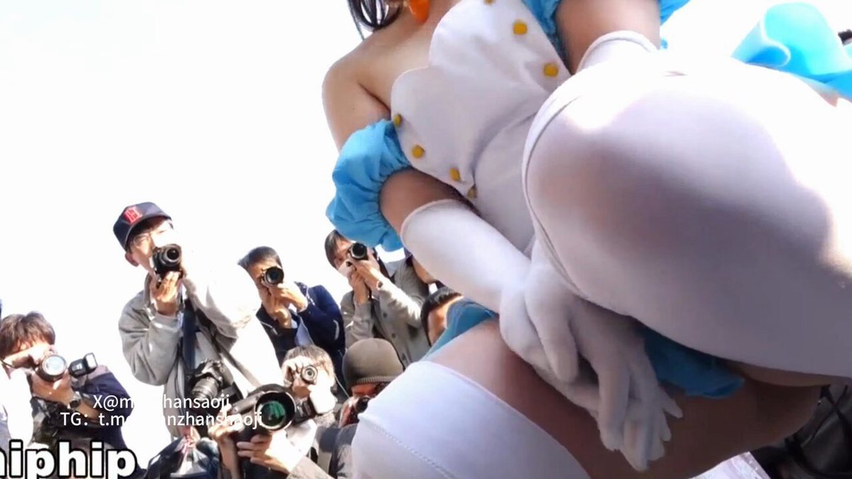Cosplay Nurse Girl Shows Off White Stocking Legs and Perky Butt Outdoors