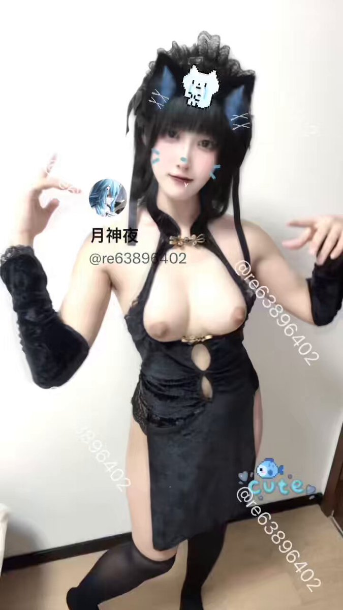 黑猫娘露乳诱惑！巨乳开档黑丝cosplay狂野自摸