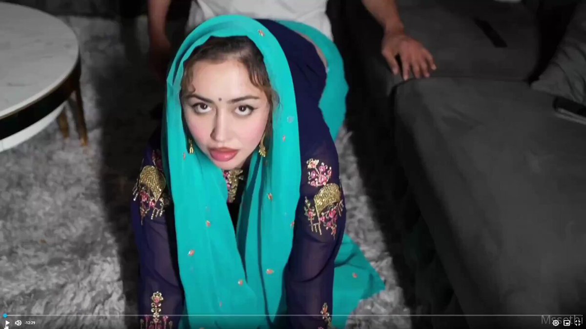 Veiled Sexy Indian Slut Doggy-Style — Rubbing Her Perky Butt, White Panties Exposed