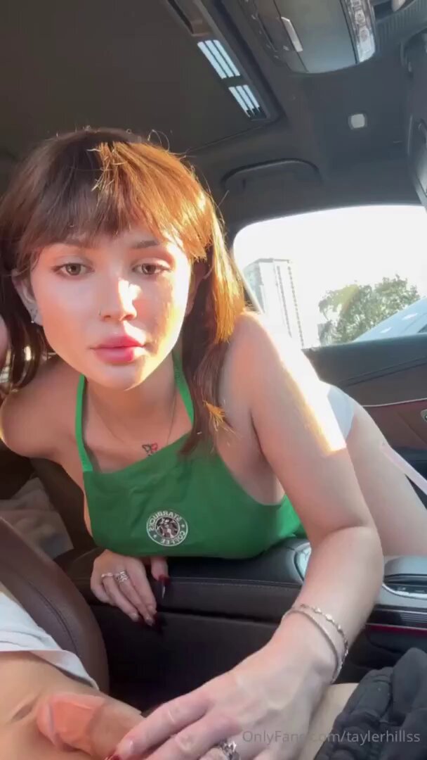 Starbucks Uniform Beauty Car Sex Blowjob! Big Cock Deep-Throat Swallowing Cum, Multiple Orgasms