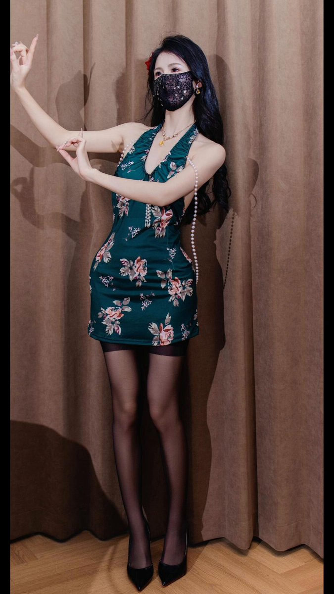 Masked Beauty Mary Strips, Exposes Breasts, and Teases with Open-Crotch Black Stockings and a Cat Tail Dance