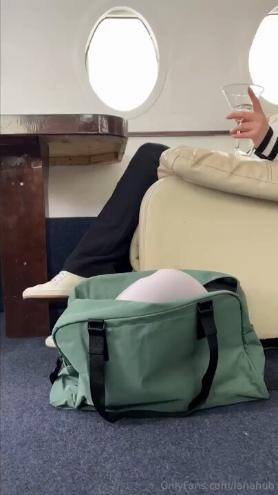 Blonde Bombshell's Perky-Ass Masturbation Orgasm Show on a Private Jet