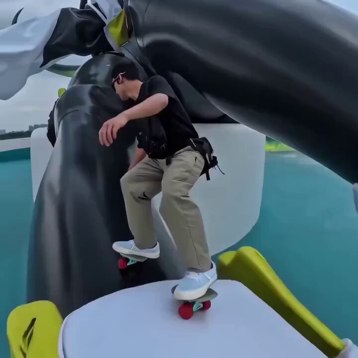 Busty Green‑Haired Inflatable Anime Girl with Giant Butt — Wild Skateboard Ride! Guy Fucks Hard, Big Tits in Black Stockings on the Edge of Orgasm