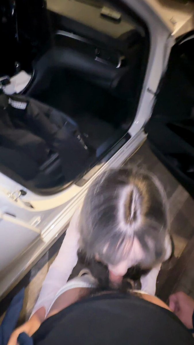 Busty Girl Kneels at the Car Door, Licks a Huge Cock and Gets a Facial Cumshot!