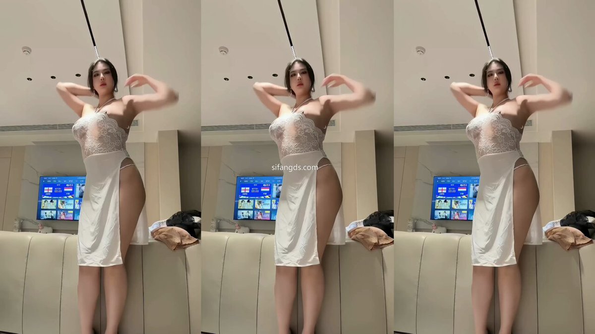 性感美女透明睡裙高叉诱惑舞，巨乳翘臀若隐若现超撩人！