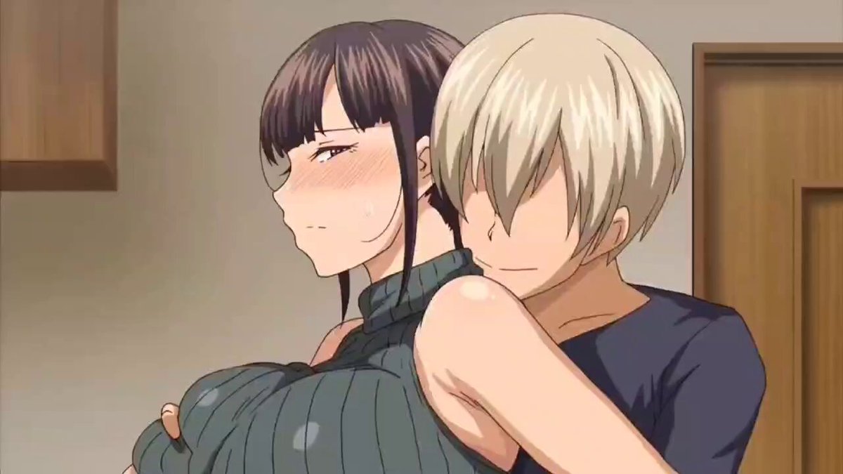 爆乳黒髪美女の隣人が誘惑！巨乳で肉棒を擦って絶頂噴射