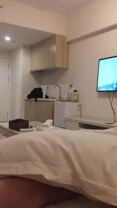 Hotel Apartment Temptation! Pale Thighs and Black Lace Panties Fully Exposed, Perky Ass Waiting to Be Fucked!