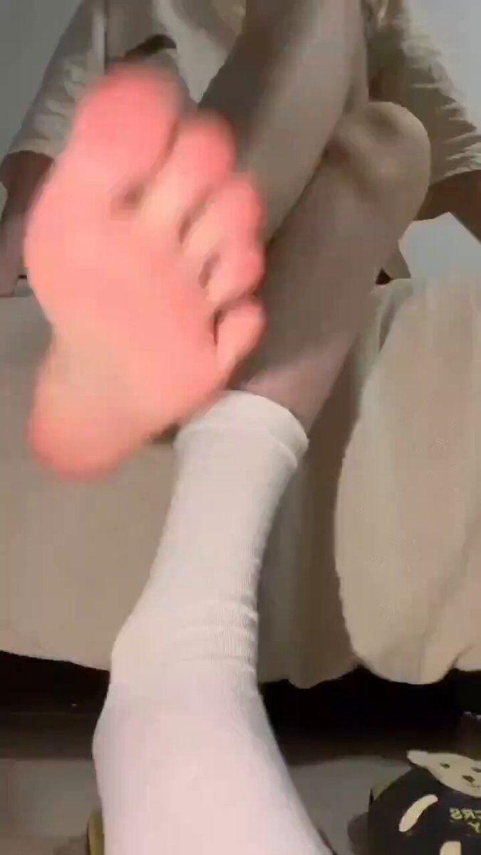 Rosy Pink Feet in White Stockings: Seductive Foot Job Show