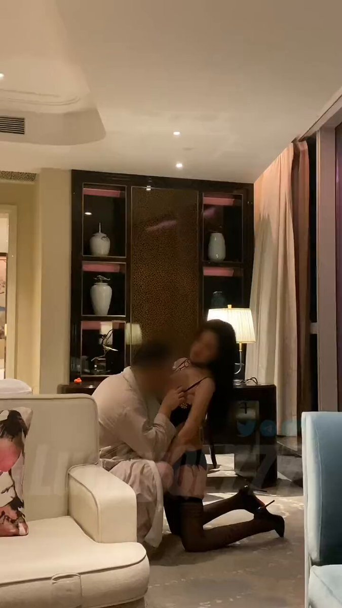 Hotel Beauty in Black Stockings Kneels to Lick Bathrobe‑Clad Man — Wild Blowjob