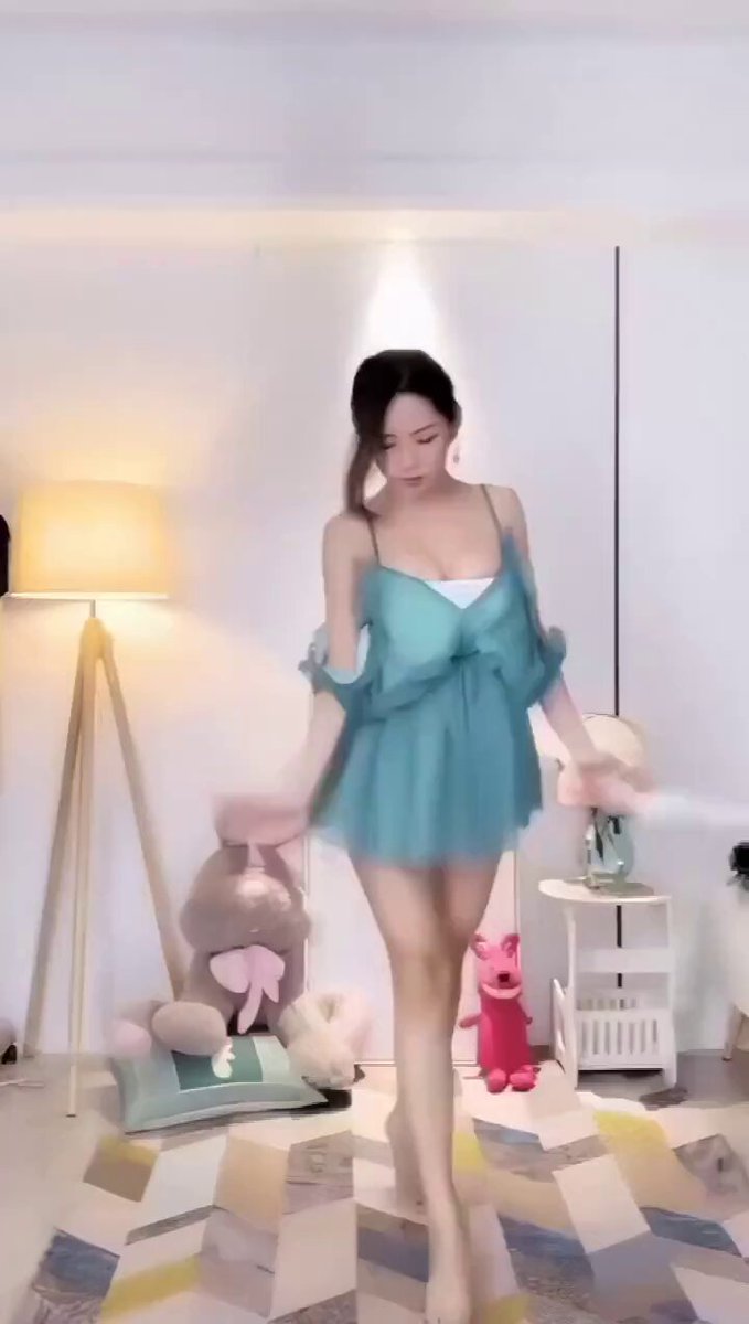 Sexy Beauty in a Sheer Teal Miniskirt Dancing Wildly! Swaying Hips, Perky Butt and Gorgeous Legs — Endless Temptation