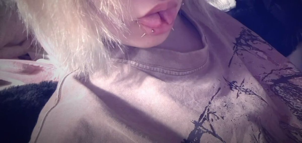 Tongue‑pierced naughty girl opens wide to lick her lips seductively! Her wet big mouth waits for you to fuck her senseless