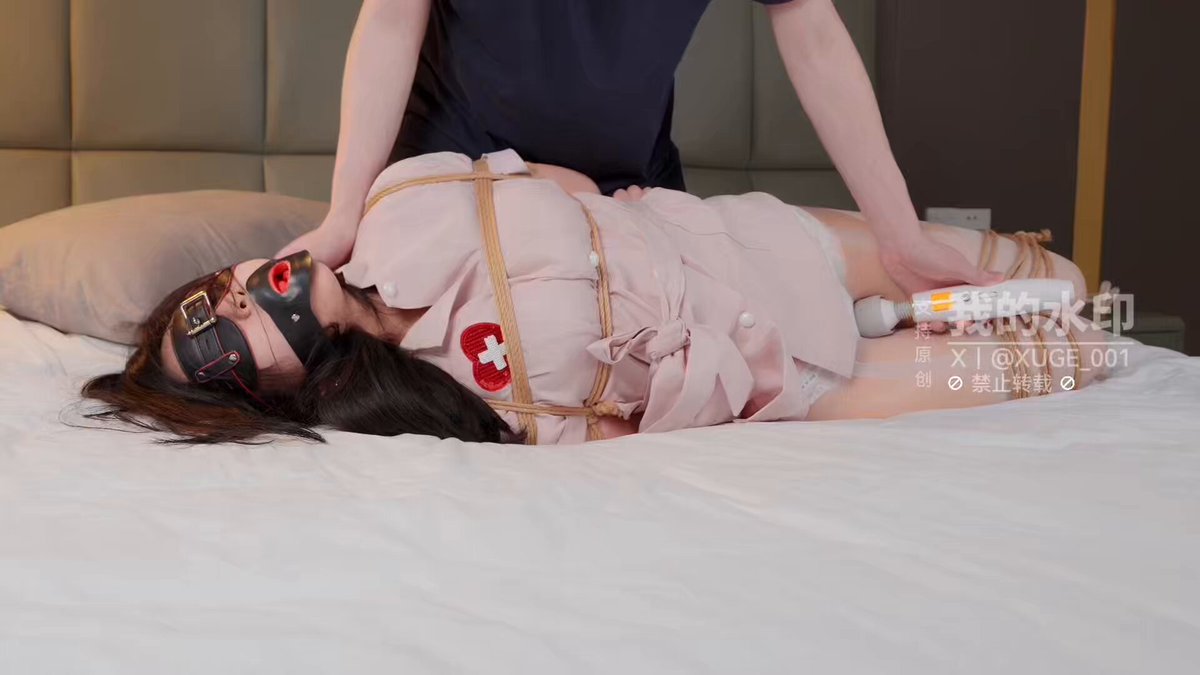 Blindfolded Nurse Rope-Bound! Vibrator Rammed Into Wet Pussy, Squirt Orgasm