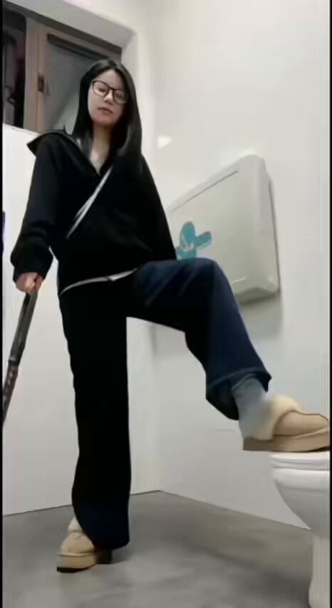 帶著同學去公廁調教，先讓他在我的胯下爬，再吸我的棉襪拖，學會慢慢臣服！記住了，也勸你們，千萬不要對女孩說喜歡她的腳，不然就會像他一樣，容...