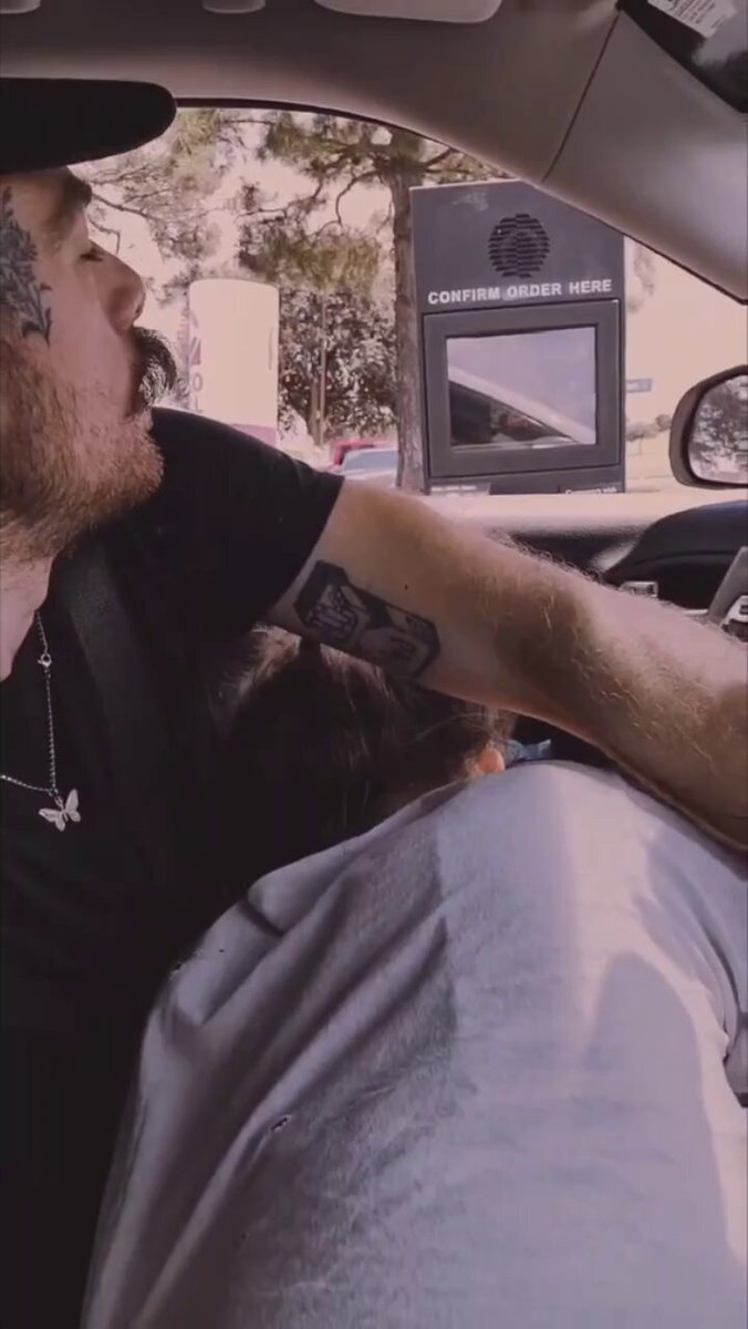 McDonald's Car Sex! Tattooed Stud Forces Girlfriend to Deep-Throat and Swallow