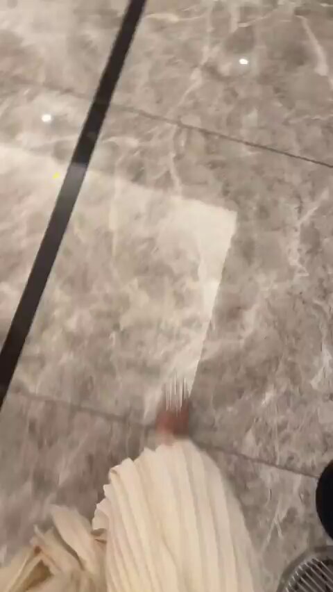 Sexy Woman in Sheer Hanfu Bathroom Selfie — Hip-Swaying Tease