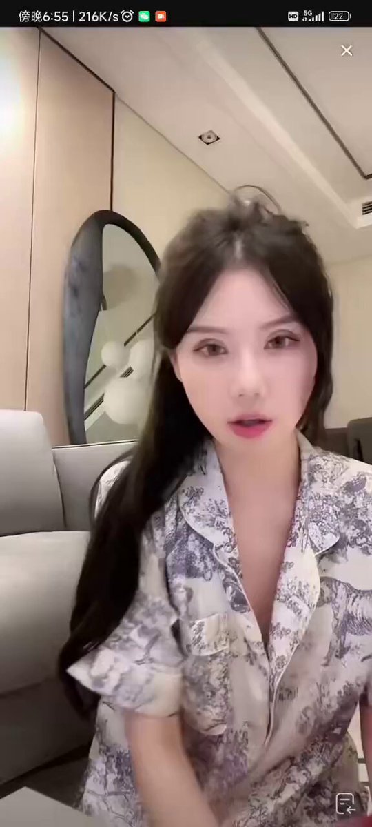 Live Stream: Sexy Beauty in Sleepwear — Off-Shoulder Black Dress Teasing Stream