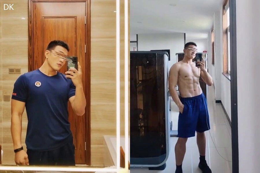 Glasses-Wearing Muscular Guy Pulls Down Pants and Masturbates to Orgasm! Rock-Hard Cock Sprays Thick Semen