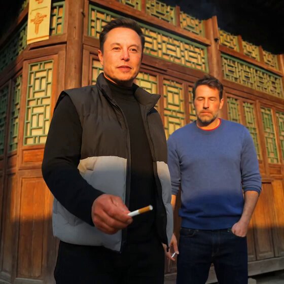 Elon Musk and Ben Affleck in an Ancient Temple: Muscled Men Mutual Jerk-Off, Massive Cocks and Intense Cumshots!