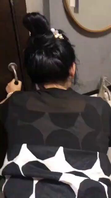 Bathroom Black-Stocking Beauty Tempts with a Perky Butt — Fingers Play Her Soaked Pussy!