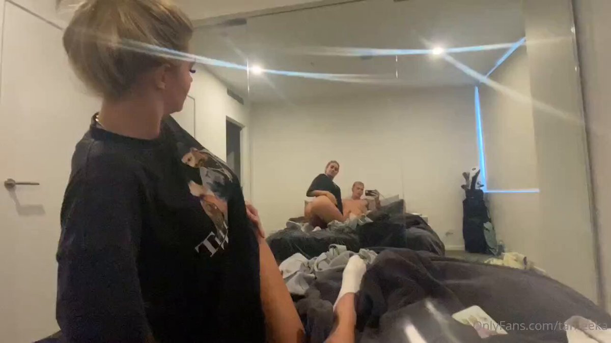 Blonde Babe Licks Huge Cock in Bed — Deep-Throats and Swallows Cum, Busty Tits Squirting Orgasm